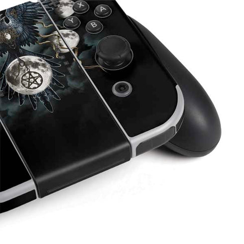 Crow and Moon Phases by Sarah Richter Nintendo Switch OLED (2021) Skin